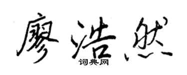 王正良廖浩然行書個性簽名怎么寫