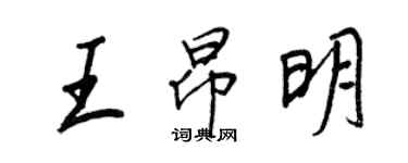 王正良王昂明行書個性簽名怎么寫