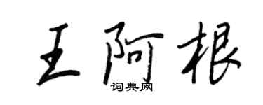 王正良王阿根行書個性簽名怎么寫