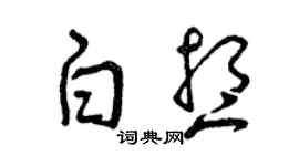 曾慶福白想草書個性簽名怎么寫