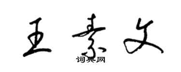 梁錦英王素文草書個性簽名怎么寫