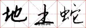 錢沛雲地土蛇行書怎么寫