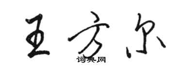 駱恆光王方爾行書個性簽名怎么寫