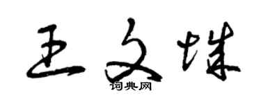 曾慶福王文城草書個性簽名怎么寫