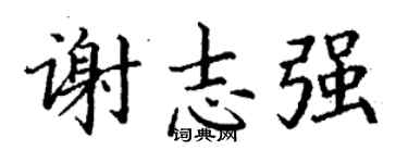 丁謙謝志強楷書個性簽名怎么寫