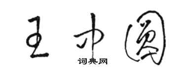 駱恆光王中圓草書個性簽名怎么寫