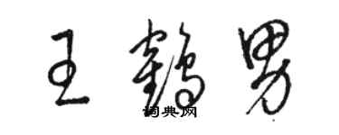 駱恆光王鶴男草書個性簽名怎么寫