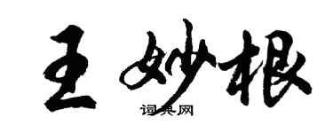 胡問遂王妙根行書個性簽名怎么寫