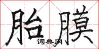 駱恆光胎膜楷書怎么寫