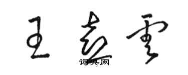 駱恆光王喜雲草書個性簽名怎么寫