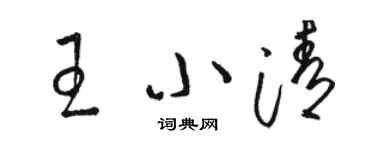 駱恆光王小清草書個性簽名怎么寫