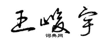 曾慶福王峻宇草書個性簽名怎么寫