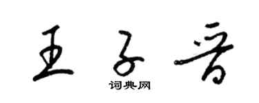 梁錦英王子晉草書個性簽名怎么寫