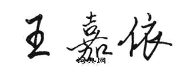 駱恆光王嘉依行書個性簽名怎么寫