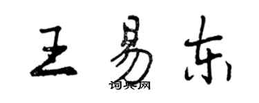 曾慶福王易東行書個性簽名怎么寫