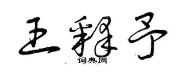 曾慶福王釋予草書個性簽名怎么寫