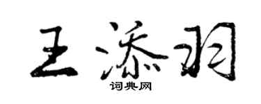 曾慶福王添羽行書個性簽名怎么寫
