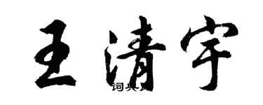 胡問遂王清宇行書個性簽名怎么寫