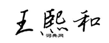 王正良王熙和行書個性簽名怎么寫