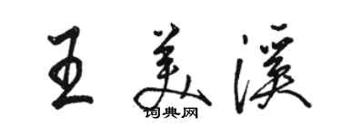 駱恆光王美溪行書個性簽名怎么寫