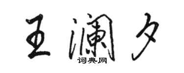 駱恆光王瀾夕行書個性簽名怎么寫