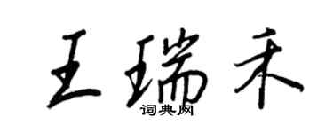 王正良王瑞禾行書個性簽名怎么寫