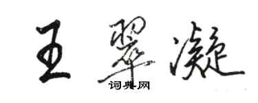 駱恆光王翠凝行書個性簽名怎么寫