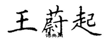 丁謙王蔚起楷書個性簽名怎么寫