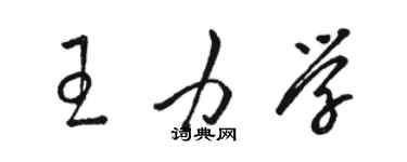 駱恆光王力學草書個性簽名怎么寫