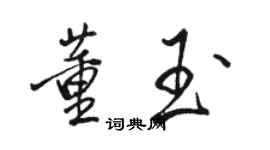 駱恆光董玉行書個性簽名怎么寫