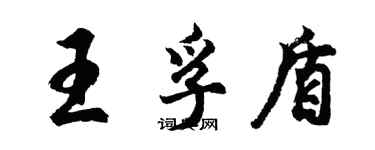 胡問遂王孚盾行書個性簽名怎么寫