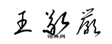 梁錦英王敬嚴草書個性簽名怎么寫