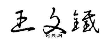 曾慶福王文鐵草書個性簽名怎么寫