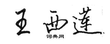 駱恆光王西蓮行書個性簽名怎么寫
