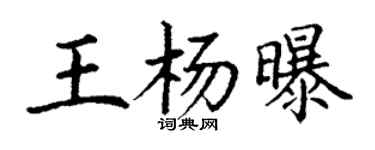 丁謙王楊曝楷書個性簽名怎么寫