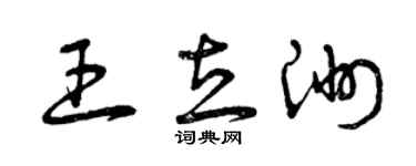 曾慶福王立洲草書個性簽名怎么寫