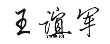 駱恆光王誼軍行書個性簽名怎么寫