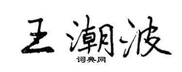 曾慶福王潮波行書個性簽名怎么寫