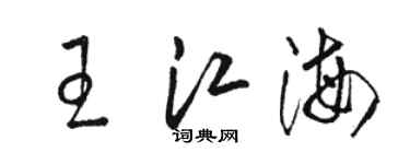駱恆光王江海草書個性簽名怎么寫