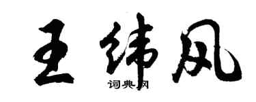 胡問遂王緯風行書個性簽名怎么寫