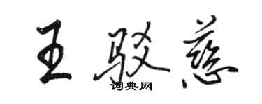 駱恆光王駁慈行書個性簽名怎么寫