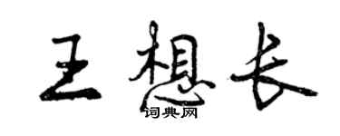 曾慶福王想長行書個性簽名怎么寫