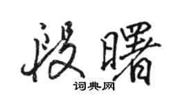 駱恆光段曙行書個性簽名怎么寫