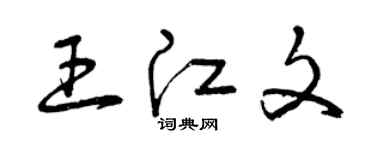 曾慶福王江文草書個性簽名怎么寫