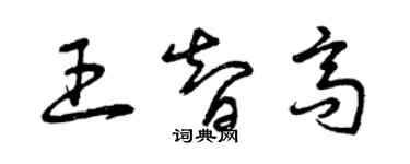 曾慶福王智高草書個性簽名怎么寫