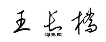 梁錦英王長橋草書個性簽名怎么寫