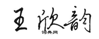 駱恆光王欣韻行書個性簽名怎么寫