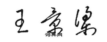 駱恆光王景梁草書個性簽名怎么寫