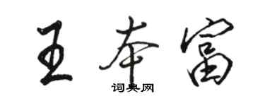 駱恆光王本富行書個性簽名怎么寫