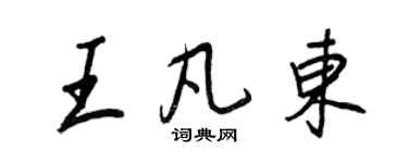 王正良王凡東行書個性簽名怎么寫